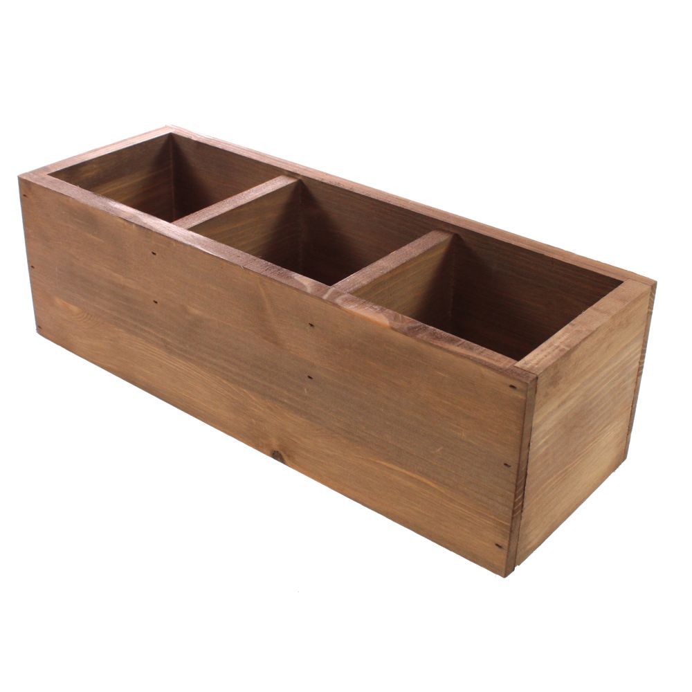 3 Compartment Wooden Condiment Box